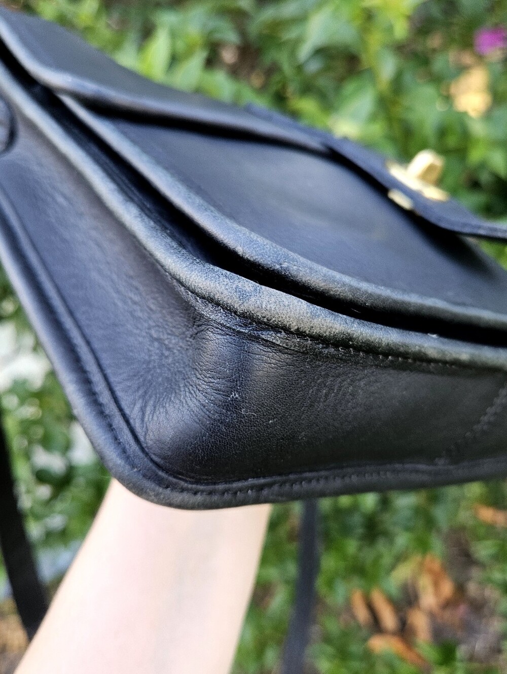 Vintage Coach Station Bag 5130 Black Leather Crossbody USA Pre 1994 - Picture 6 of 13